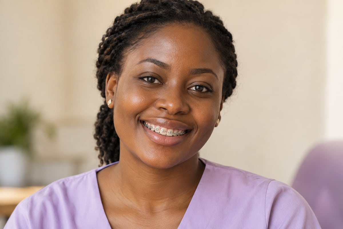 Sourire avec appareil orthodontique — image d’illustration créée pour le site
